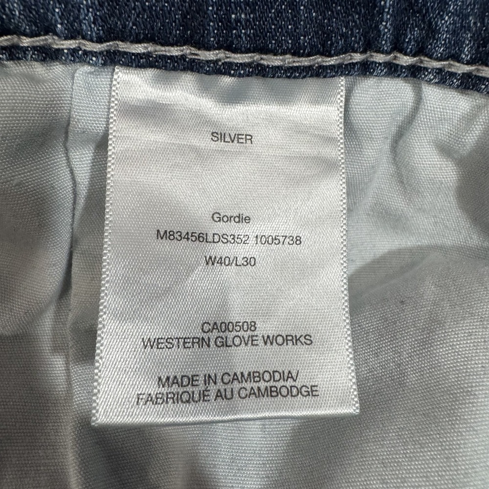 Silver Jeans Co Mens 40x30 Gordie Blue Loose Relaxed Straight Stretch Whiskered - Picture 3 of 16